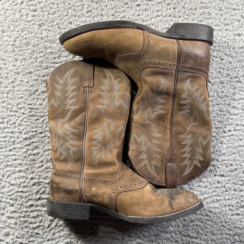 Ariat Women's Heritage Stockman Driftwood Brown Western Cowgirl Boots Size 8 B